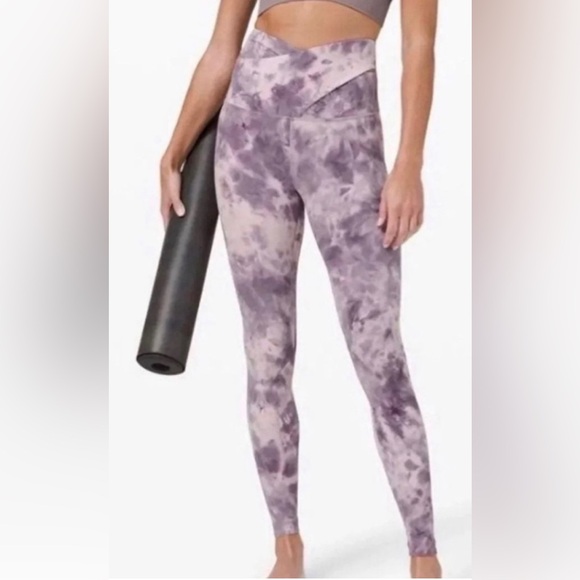 Lululemon Align Pant Criss Cross Waist Diamond Dye Pink Bliss Graphite Purple s6 - Picture 1 of 8
